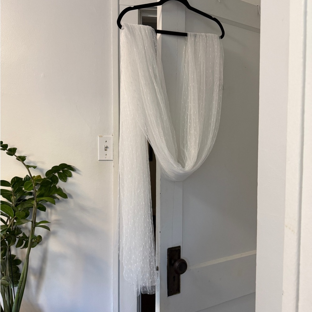 Grace and Goddess Chapel Length Dotted Wedding Veil with Hair Comb in Ivory